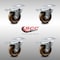 Service Caster 4 Inch SS High Temp Phenolic Top Plate Caster Set Total Lock Brake SCC SCC-SSTTL20S414-PHSHT-4 - alternate 4